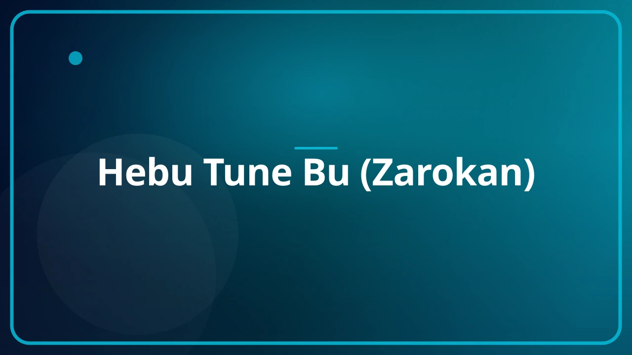 Hebu Tune Bu (Zarokan)